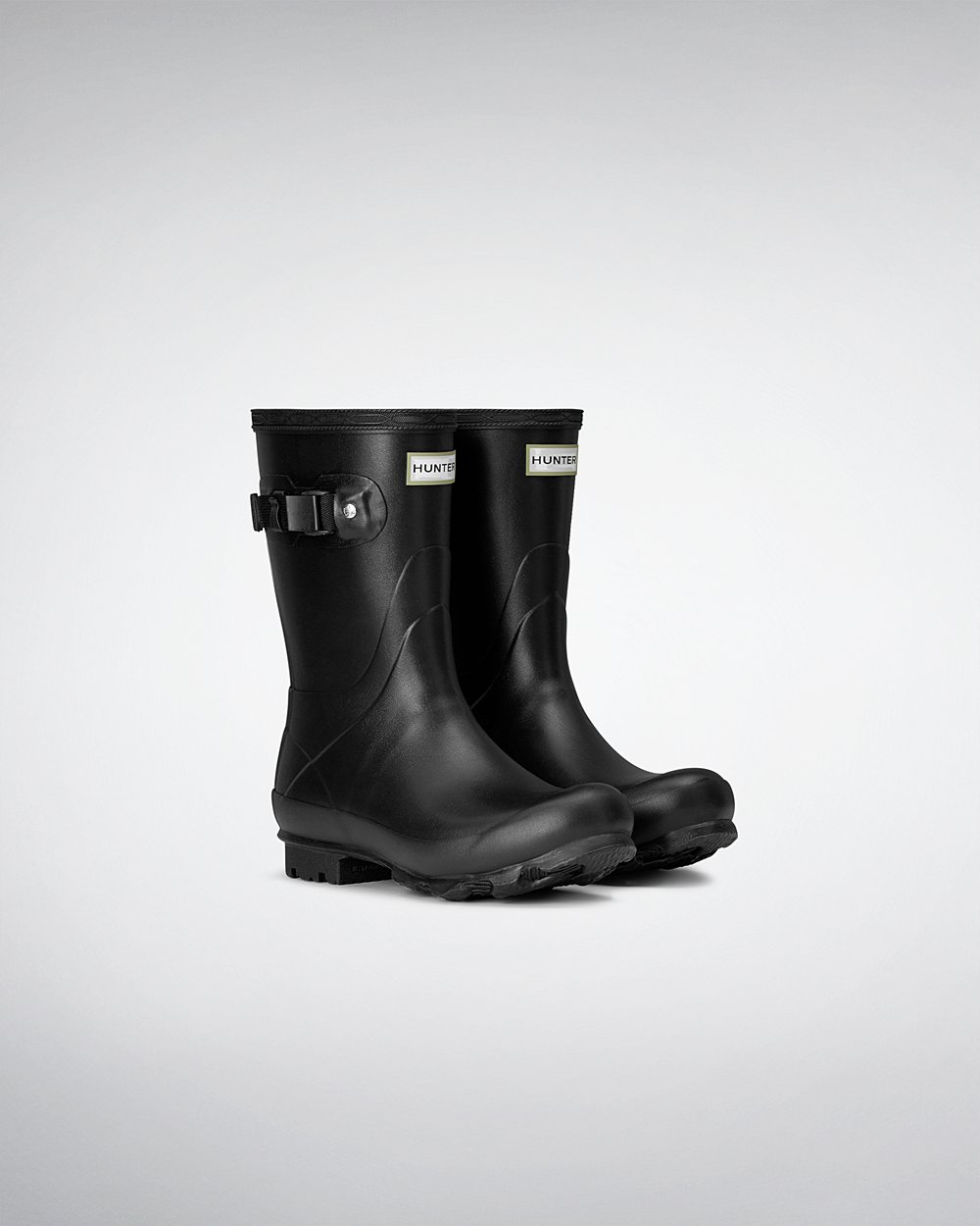 Womens Hunter Norris Field - Short Rain Boots Black - 6378-RPZTN